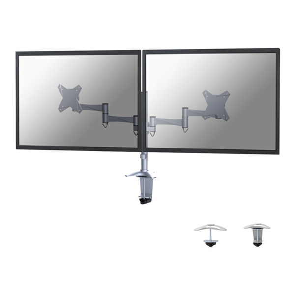 NewStar Flatscreen Bureausteun Silver (klem)2x