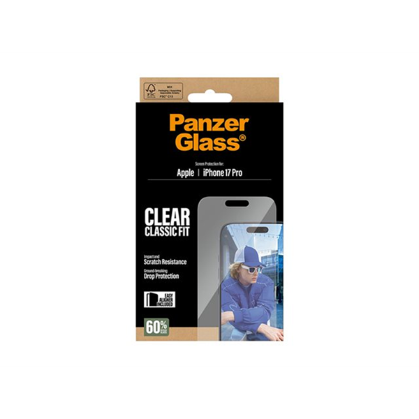 PanzerGlass - schermbeschermer voor mobiele telefoon - klassieke pasvorm met EasyAligner